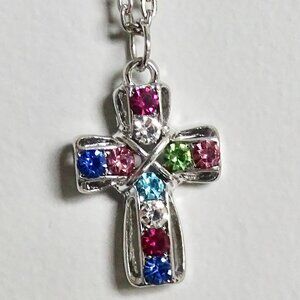 *FREE w/purchase Multicolored Gem Cross